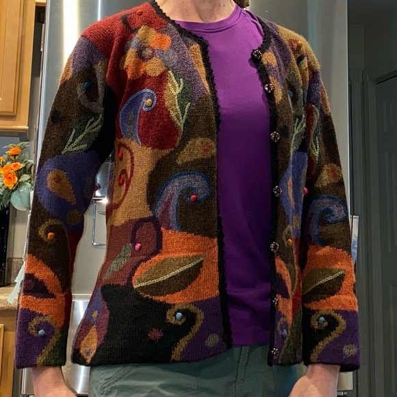 Factoria Perez Alpaca Wool Sweater No Size Tag-Possibly Medium? See Measurements - Picture 4 of 14